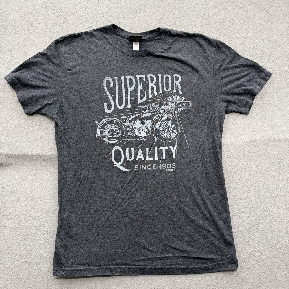 Harley-Davidson Shirt Mens Large Gray Superior Motorcycle Tee Scottsdale AZ